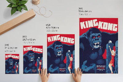 Póster con colores saturados Cartel de la película danesa King Kong (1933)