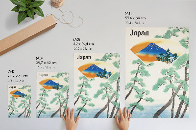 Póster Viajes del Ferrocarril del Gobierno Japonés (1930), ilustración de época