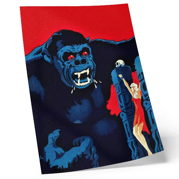 Póster de la película King Kong de 1933 con colores saturados