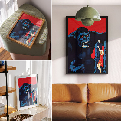 Póster con colores saturados Cartel de la película danesa King Kong (1933)