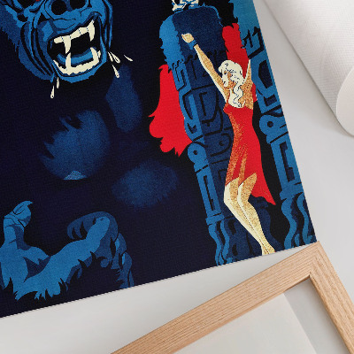 Póster con colores saturados Cartel de la película danesa King Kong (1933)