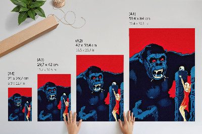 Póster con colores saturados Cartel de la película danesa King Kong (1933)