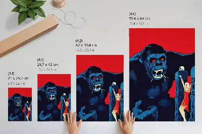 Póster de la película King Kong de 1933 con colores saturados