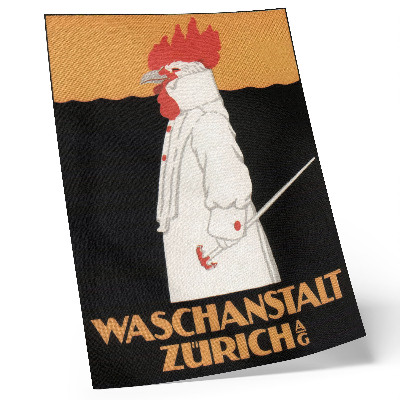 Lienzo decorativo moderno Waschanstalt Zurich (1905), un cartel publicitario histórico de Robert Hardmeyer