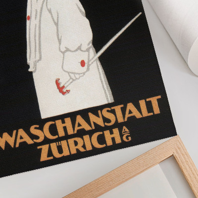 Lienzo decorativo moderno Waschanstalt Zurich (1905), un cartel publicitario histórico de Robert Hardmeyer