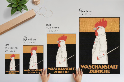 Lienzo decorativo moderno Waschanstalt Zurich (1905), un cartel publicitario histórico de Robert Hardmeyer