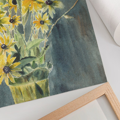 Póster con colores saturados Jarrón con rudbeckias (1915) de Hannah Borger Overbeck