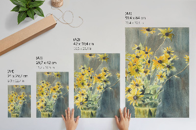 Póster con colores saturados Jarrón con rudbeckias (1915) de Hannah Borger Overbeck