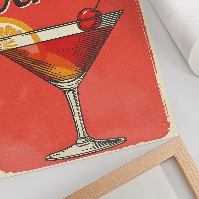 Lámina artística de alta calidad Cóctel Negroni con limón y cereza