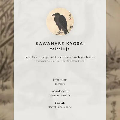Póster de gato atrapando una rana de Kawanabe Kyosai con colores saturados