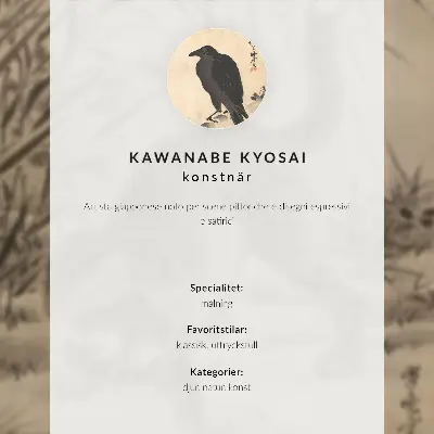 Póster de gato atrapando una rana de Kawanabe Kyosai con colores saturados