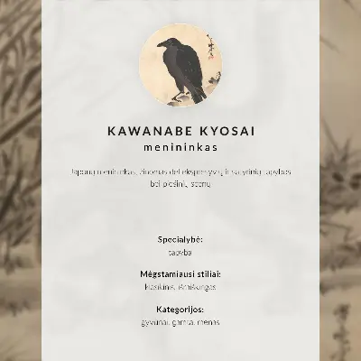 Póster de gato atrapando una rana de Kawanabe Kyosai con colores saturados