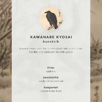 Póster de gato atrapando una rana de Kawanabe Kyosai con colores saturados