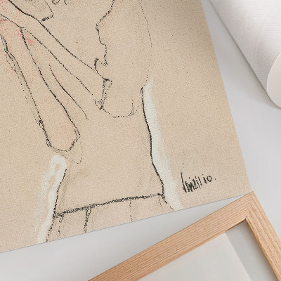 Lámina artística de alta calidad Retrato de una mujer (1910) de Egon Schiele: un dibujo lineal femenino de la colección del MET.