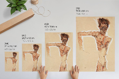 Lienzo decorativo moderno Hombre desnudo: Autorretrato (1911) de Egon Schiele – una pintura masculina de la colección del Museo Metropolitano de Arte.