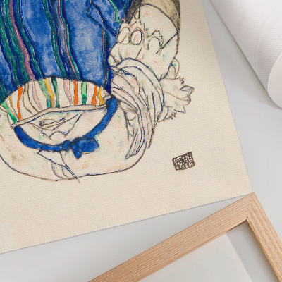 Póster Mujer sentada, vista trasera (1917) de Egon Schiele: un dibujo lineal femenino de la colección del MET.