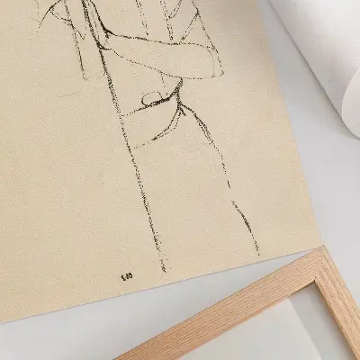 Retrato de una mujer (1910) de Egon Schiele lienzo decorativo moderno con dibujo lineal femenino del MET