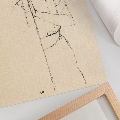 Lienzo decorativo moderno Retrato de una mujer (1910) de Egon Schiele: un dibujo lineal femenino de la colección del MET.