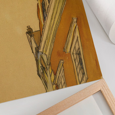 Póster Vista frontal del edificio (casa en Krumau) (1910) por Egon Schiele