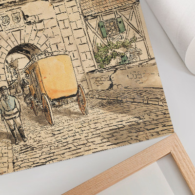 Póster Puerta de la ciudad con carruaje (trabajo de estudiante) de Egon Schiele