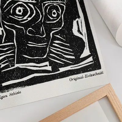 Lámina artística Die Aktion de Egon Schiele ilustración abstracta de una cabeza publicada en el año 6, número 39/40 de 1916, en calidad artística superior