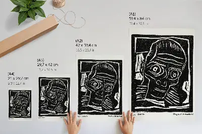 Lámina artística Die Aktion de Egon Schiele ilustración abstracta de una cabeza publicada en el año 6, número 39/40 de 1916, en calidad artística superior