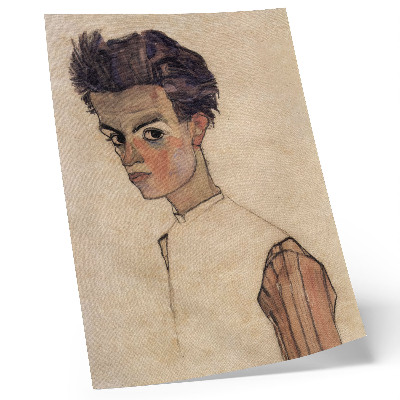 Póster con colores saturados Autorretrato de Egon Schiele (1910)