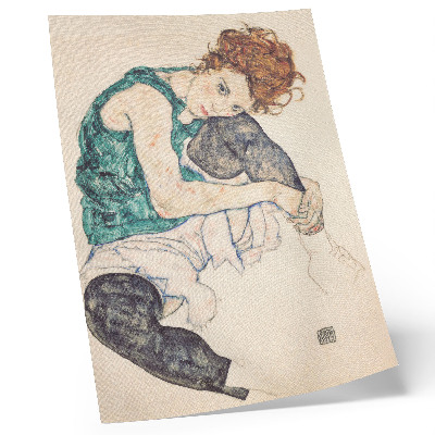 Lámina artística de alta calidad Mujer sentada con la rodilla levantada (1917) de Egon Schiele