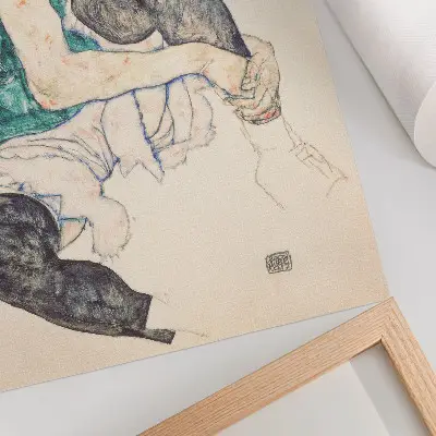 Mujer sentada con la rodilla levantada (1917) de Egon Schiele lámina artística de alta calidad