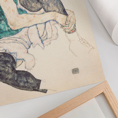 Lámina artística de alta calidad Mujer sentada con la rodilla levantada (1917) de Egon Schiele
