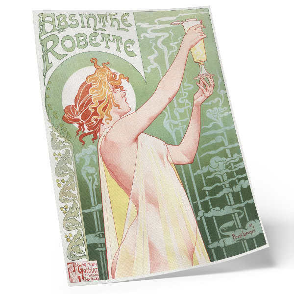 Lámina artística de alta calidad Privat Livemont (1896), cromolitografía de Absinthe Robette.