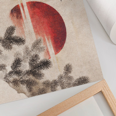Arte de pared Pájaros y puesta de sol, de Katsushika Hokusai, del Álbum de bocetos (1814), grabado japonés antiguo en madera.