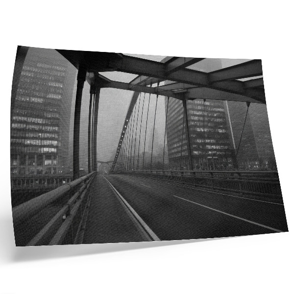 Lámina para cuadro Puente de la ciudad, edificios majestuosos, elegancia austera.