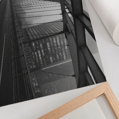 Lámina para cuadro Puente de la ciudad, edificios majestuosos, elegancia austera.