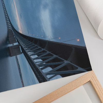 Arte de pared Un puente moderno sobre aguas tranquilas
