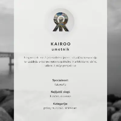 Póster paisaje de fiordos, montañas y ciudad con atmósfera de paz y armonía