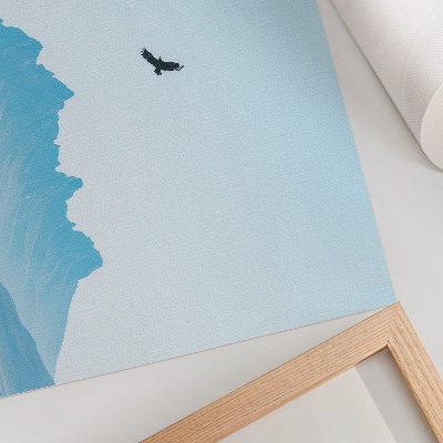 Lámina para cuadro Paisaje minimalista de aves de montaña