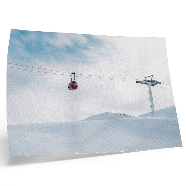 Lámina para cuadro Montañas, teleférico, cielo, contraste de color dinámico