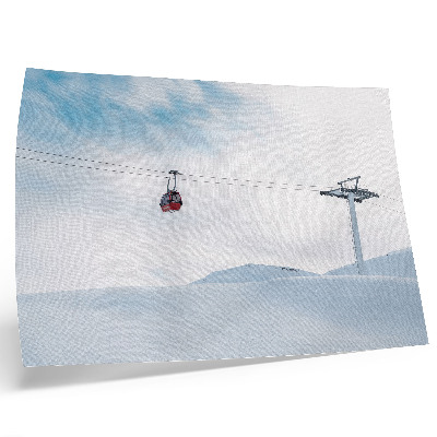 Lámina para cuadro Montañas, teleférico, cielo, contraste de color dinámico