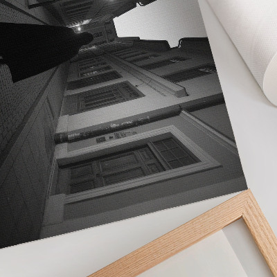 Arte de pared Calle oscura, figura misteriosa, ambiente nostálgico