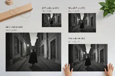 Arte de pared calle oscura con figura misteriosa de ambiente nostálgico