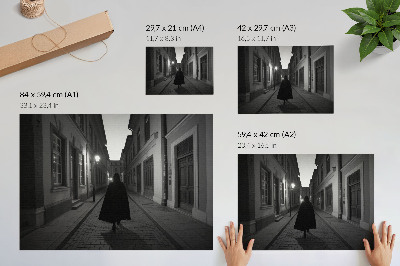 Arte de pared Calle oscura, figura misteriosa, ambiente nostálgico