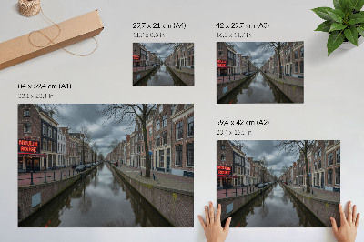 Póster Canal, arquitectura delicada, cielo atmosférico