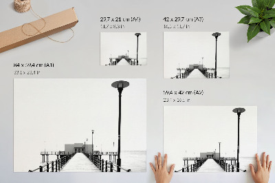Arte de pared Puente minimalista, arquitectura rectilínea