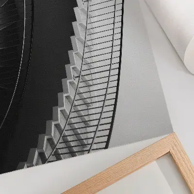 Lámina para cuadro diseño con elegancia en blanco y negro de formas modernas