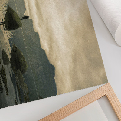 Póster Montañas, lago, persona, paz, armonía, naturaleza