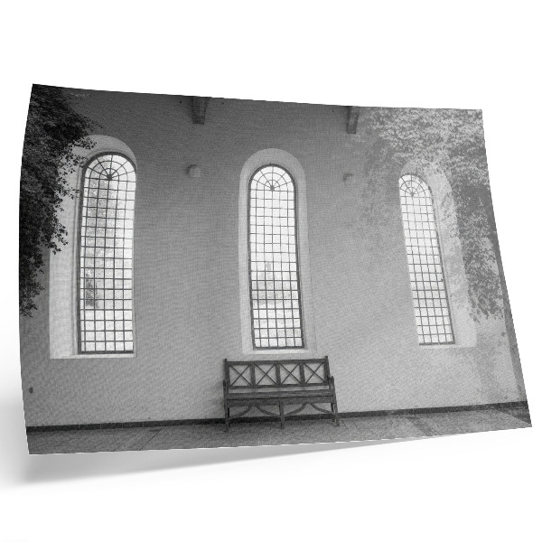 Arte de pared interior minimalista con ventanas y plantas