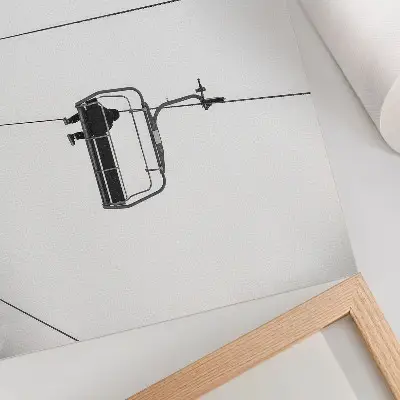 Póster con diseño de paisaje invernal minimalista que transmite paz y soledad
