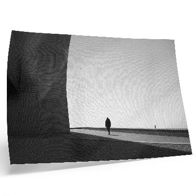 Arte de pared Silueta minimalista, sombras marcadas, espacio moderno