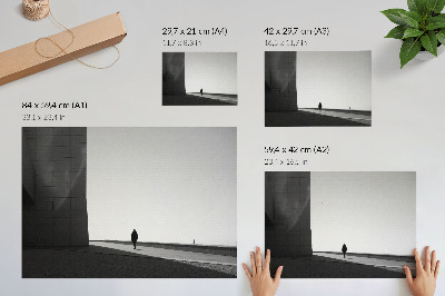Arte de pared Silueta minimalista, sombras marcadas, espacio moderno